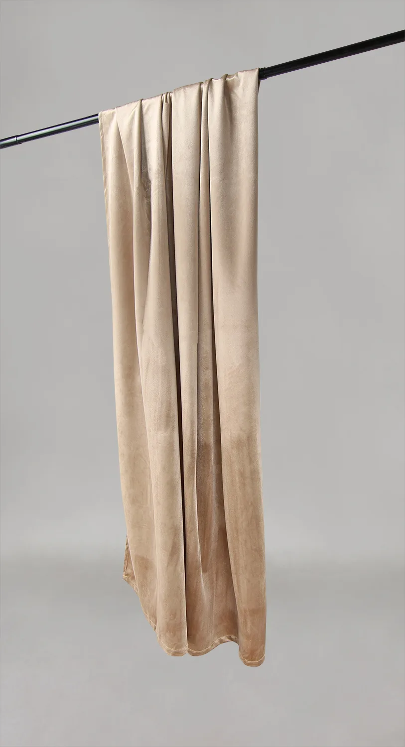 Gardiner - Fløyelsgardiner Marlyn (lys beige) (Størrelse: 130 x 300 cm)