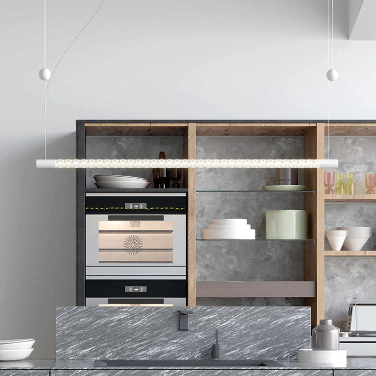 Squiggle H8 Pendelleuchte 2700K Matt White - Rotaliana - Wohnzimmer - Design - Metall - Einflammig