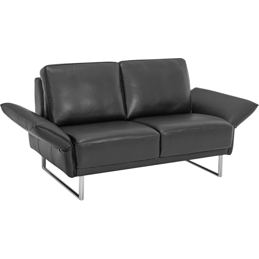 Sofa Julia Schwarz Leder 154 cm 90 cm