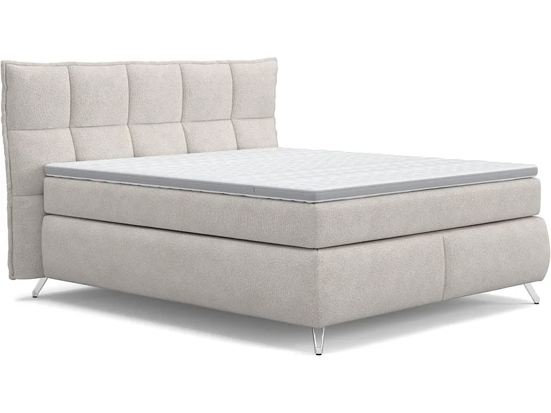 Boxspringbett SWISS HOME STYLE AGATA beige 160x200cm fest
