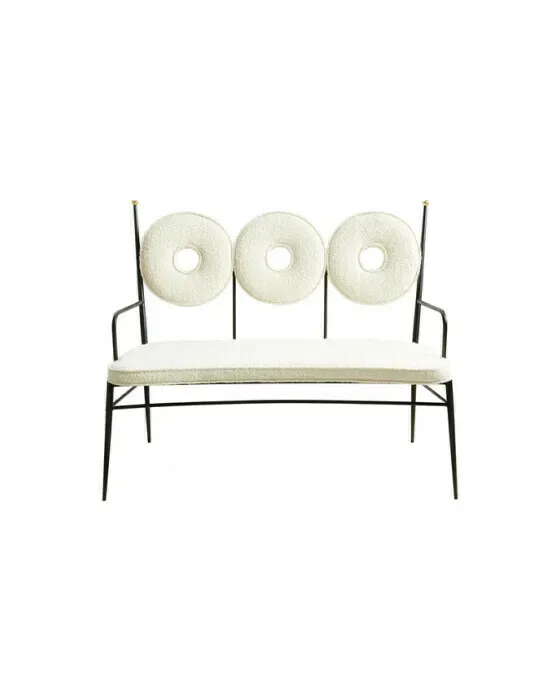 Rondo Bench Bouclé White