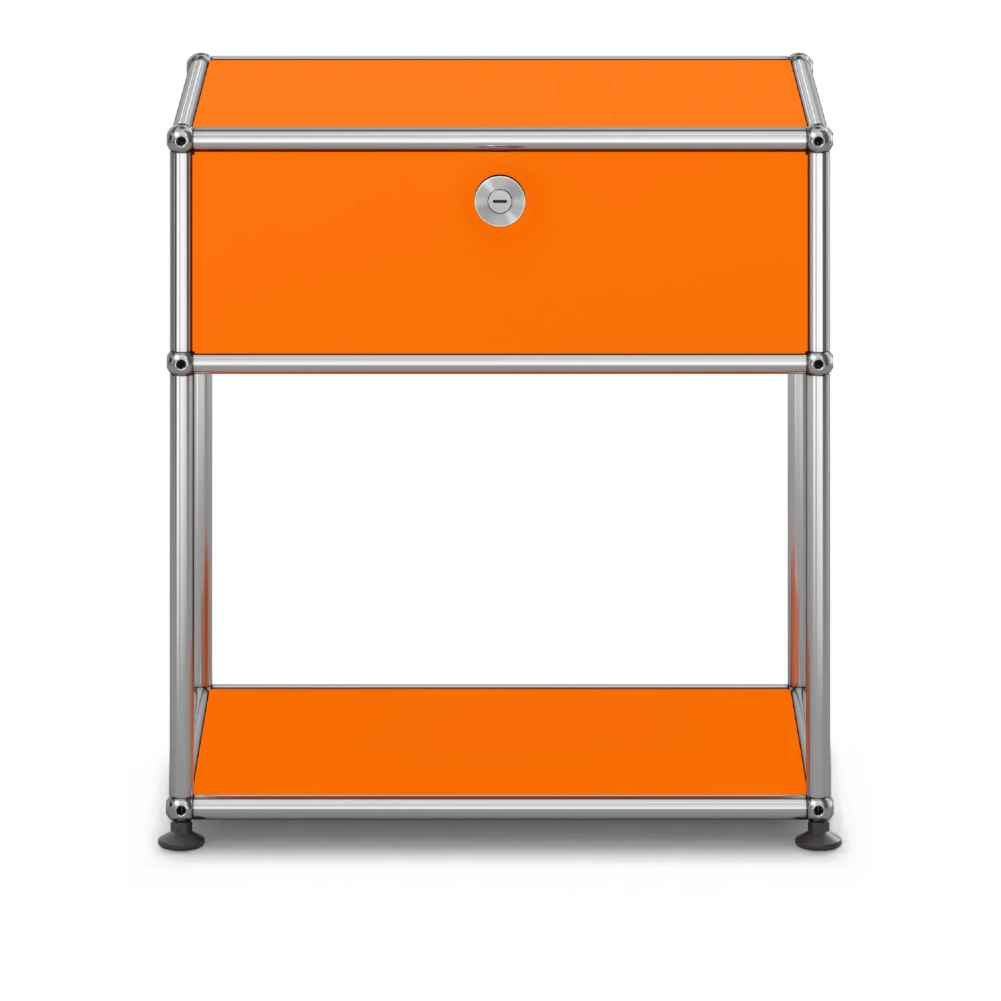 USM - USM Haller Bedside Table M54 Pure Orange - Sängbord - Fritz Haller & Paul Schärer - Orange - Metall