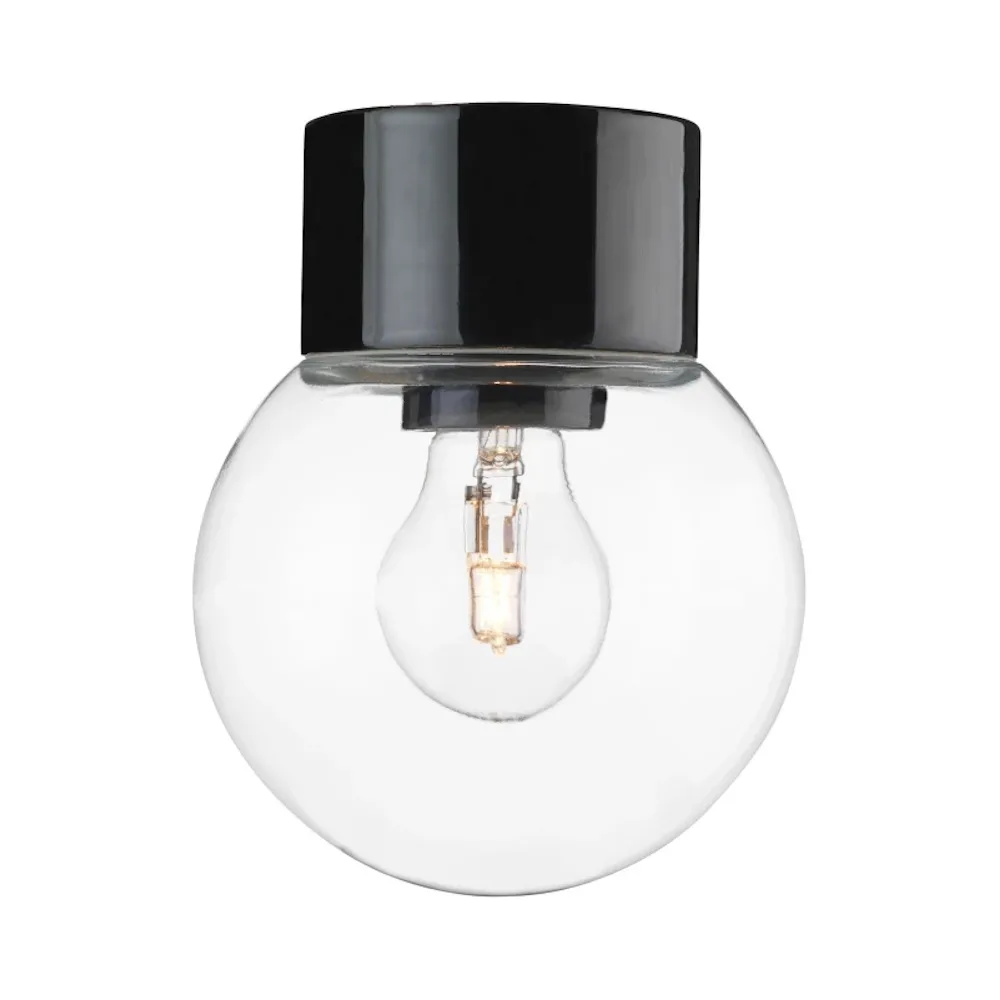 Ifö electric - Classic Glob Ø15 - Badrumslampa - Svart
