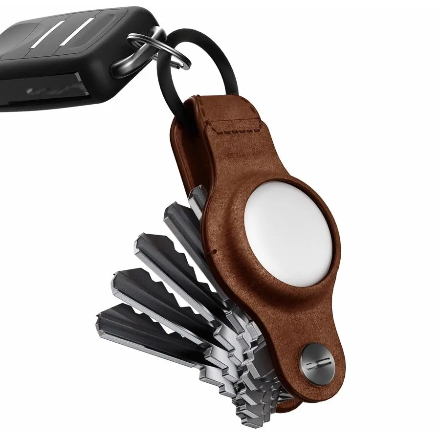 Keyfinder KeySmart dunkelbraun Leder/Metall