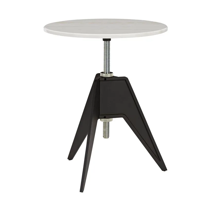 Tom Dixon Screw Café-Tisch Ø60 cm White marble-cast iron