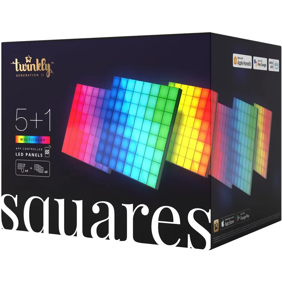 Twinkly Lightwall SQUARES Schwarz Kunststoff - LED