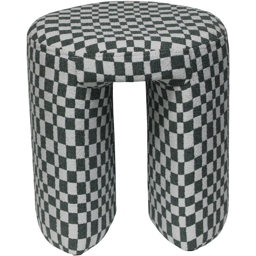 Hocker June Grün/Weiss Polyester 38 cm 42 cm