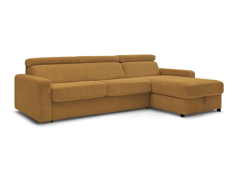 Ecksofa BOBOCHIC MONACO Cord-Stoff gelb