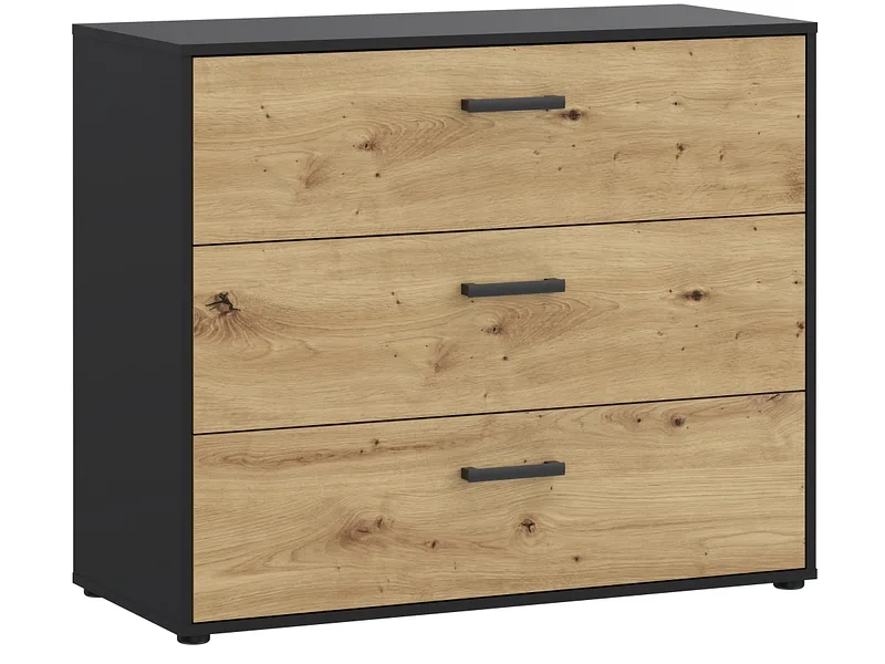 Kommode AARAU 3 Schubladen 41.4x97.9x81.7cm artisan eiche dekor