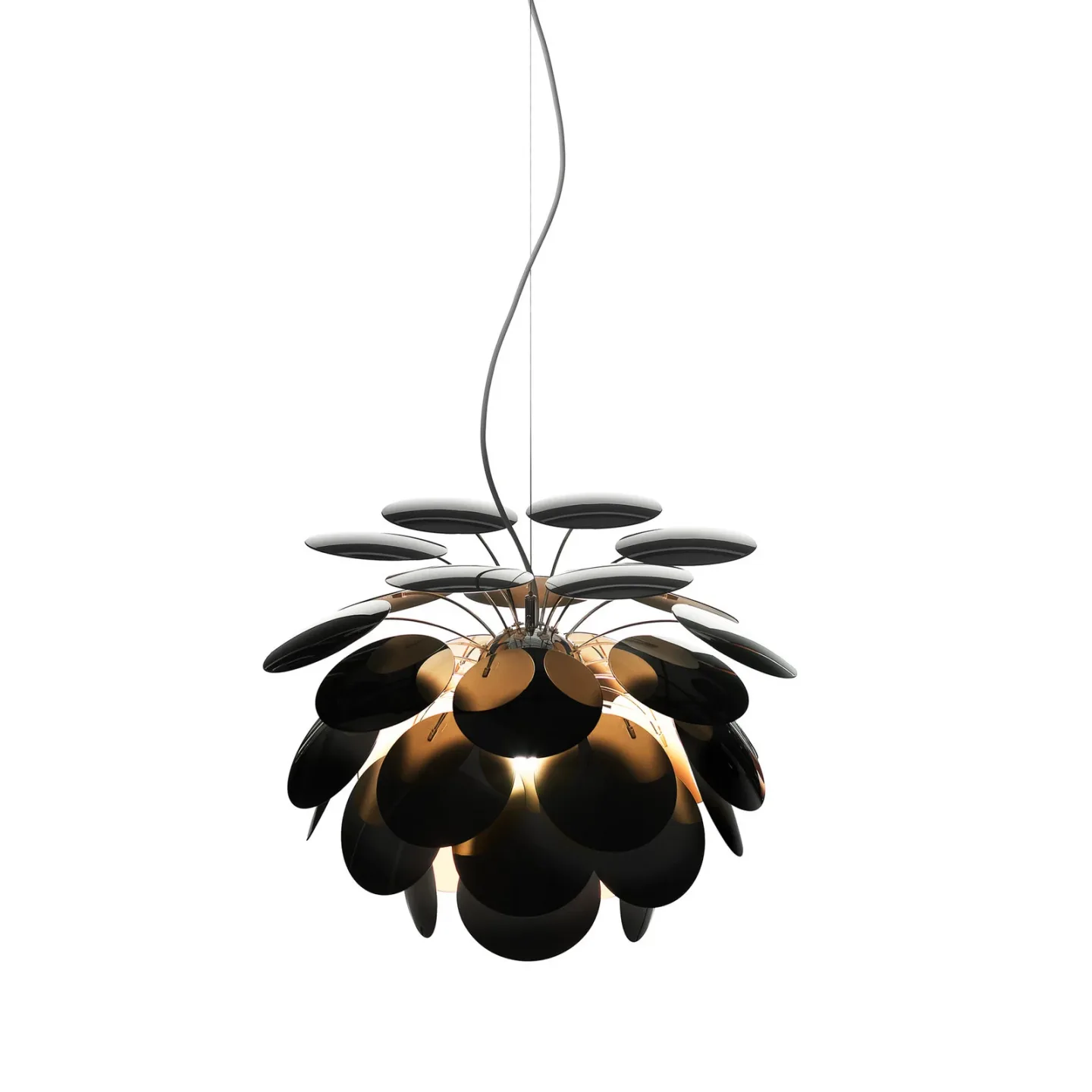 Discoco Pendelleuchte Ø53 Schwarz/Gold - Marset Discocó - Wohnzimmer - Design - Kunststoff - Einflammig