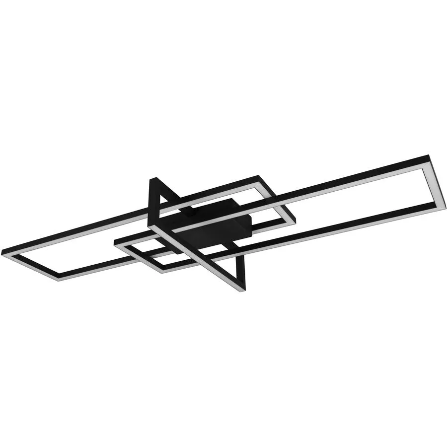 Deckenlampe Cecile Schwarz Metall 100 cm 11.5 cm - Farbe: Schwarz matt - LED - Lichtfarbe: Warmweiss - LED Energiesparlampen