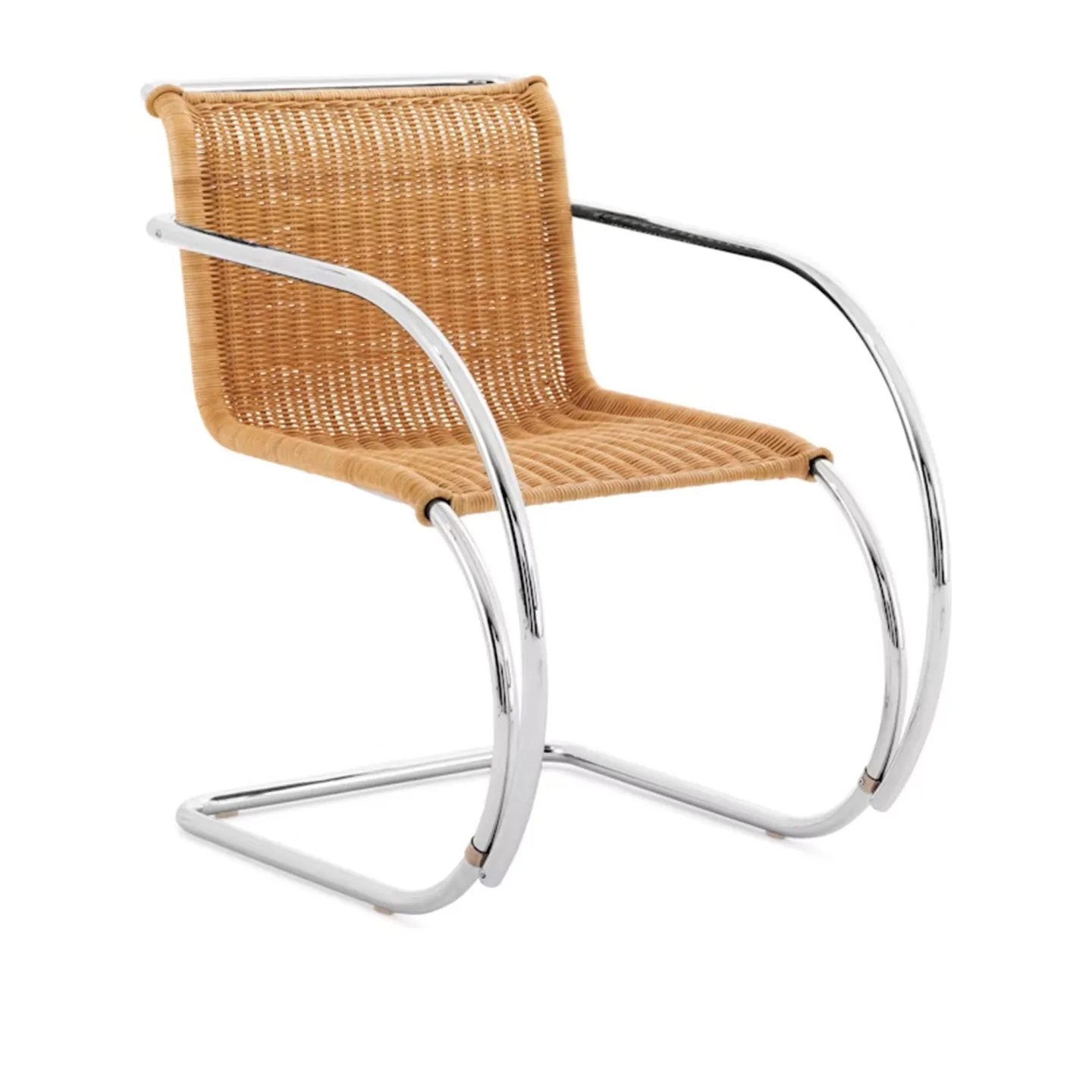 Knoll - MR Armchair - Rattan/ Chrome frame - Matstolar - Ludwig Mies van der Rohe - Träfärgad - Naturmaterial