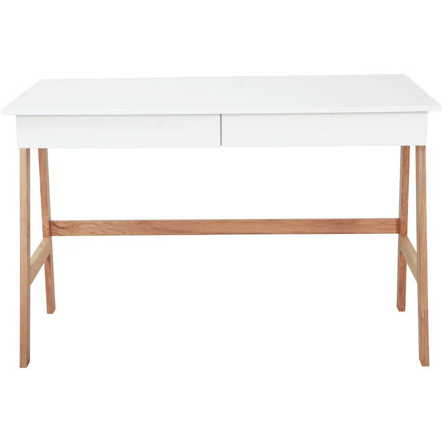 Schreibtisch Viktor weiss/natur Holz/MDF B 120 T 60 cm