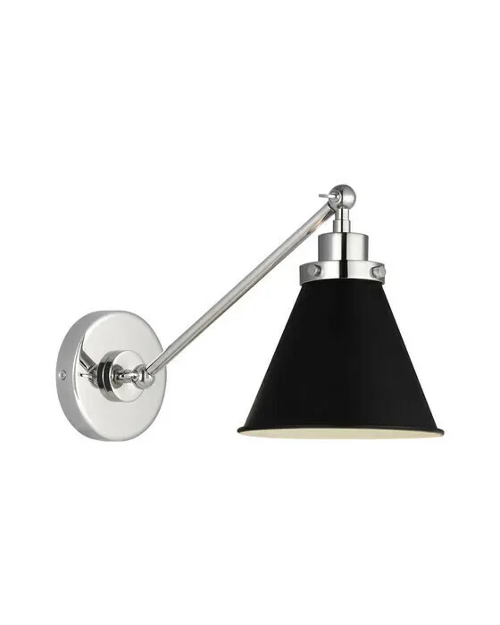 Wellfleet Single Arm Cone Task Sconce Midnight Black/Nickel