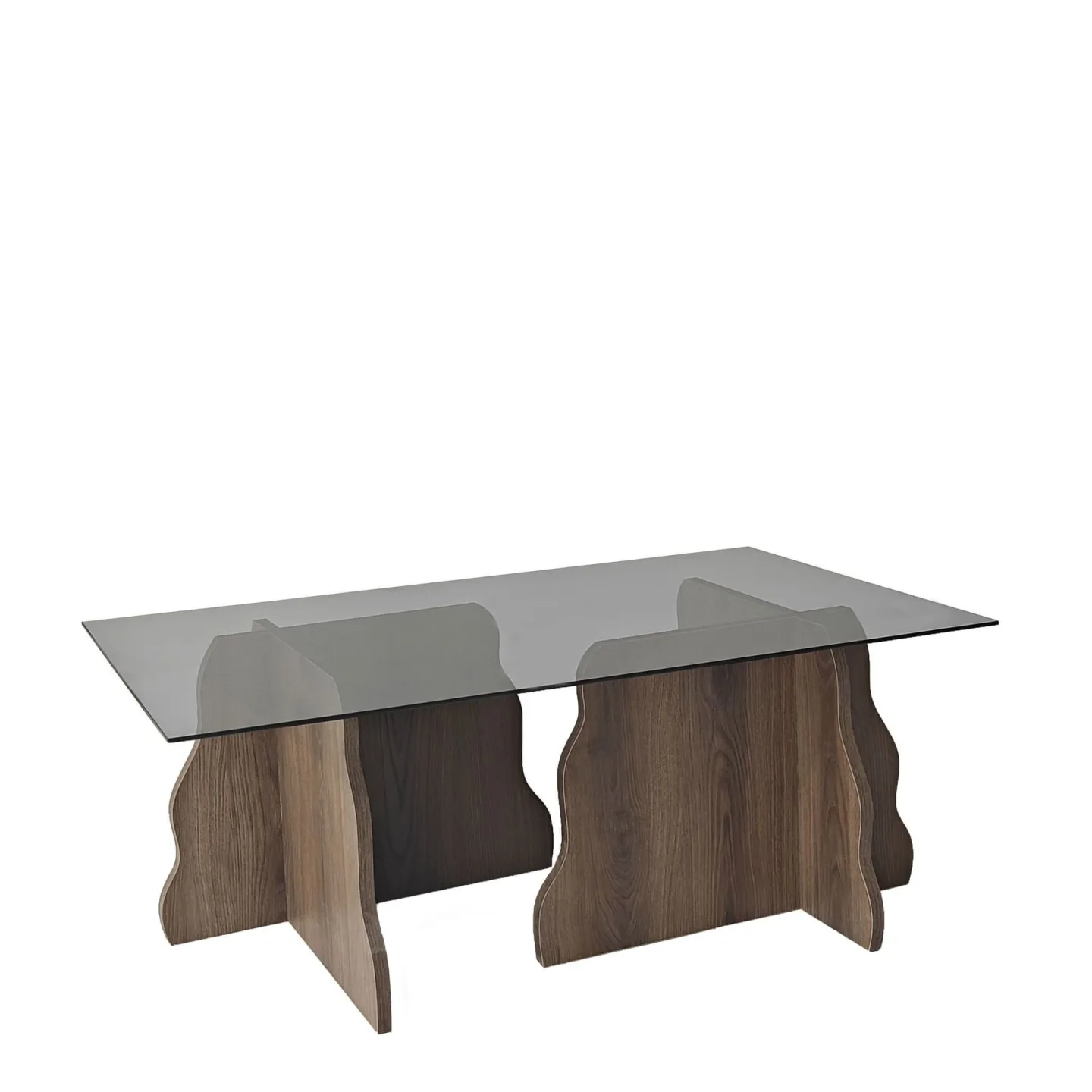Zevric Soffbord 65x105 cm Rektangulär Glas - Valnöt Och Rökt