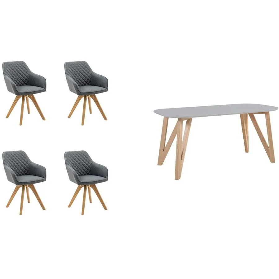 Essgruppe Yens Grau Stoff