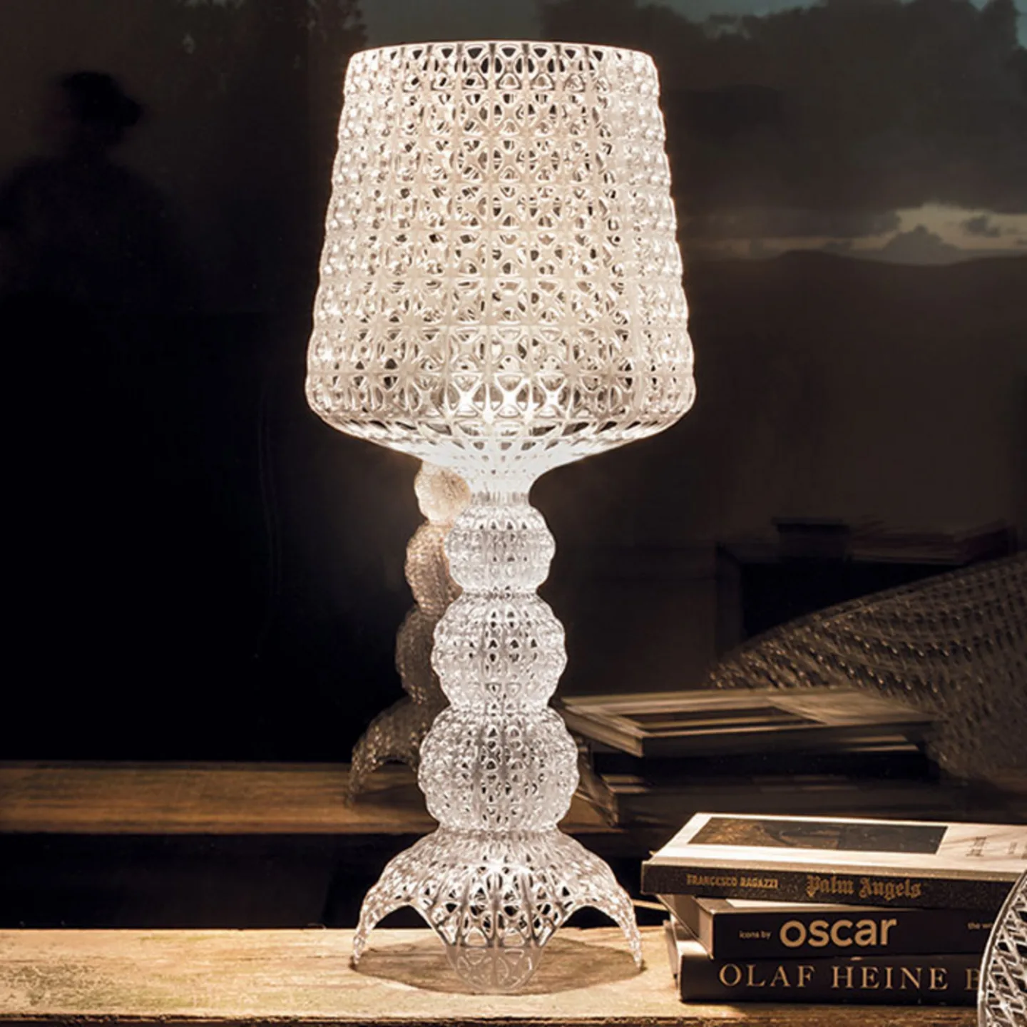 Mini Kabuki Bordlampe Krystal - Kartell - Stue - Design - Plastik - Med skærm
