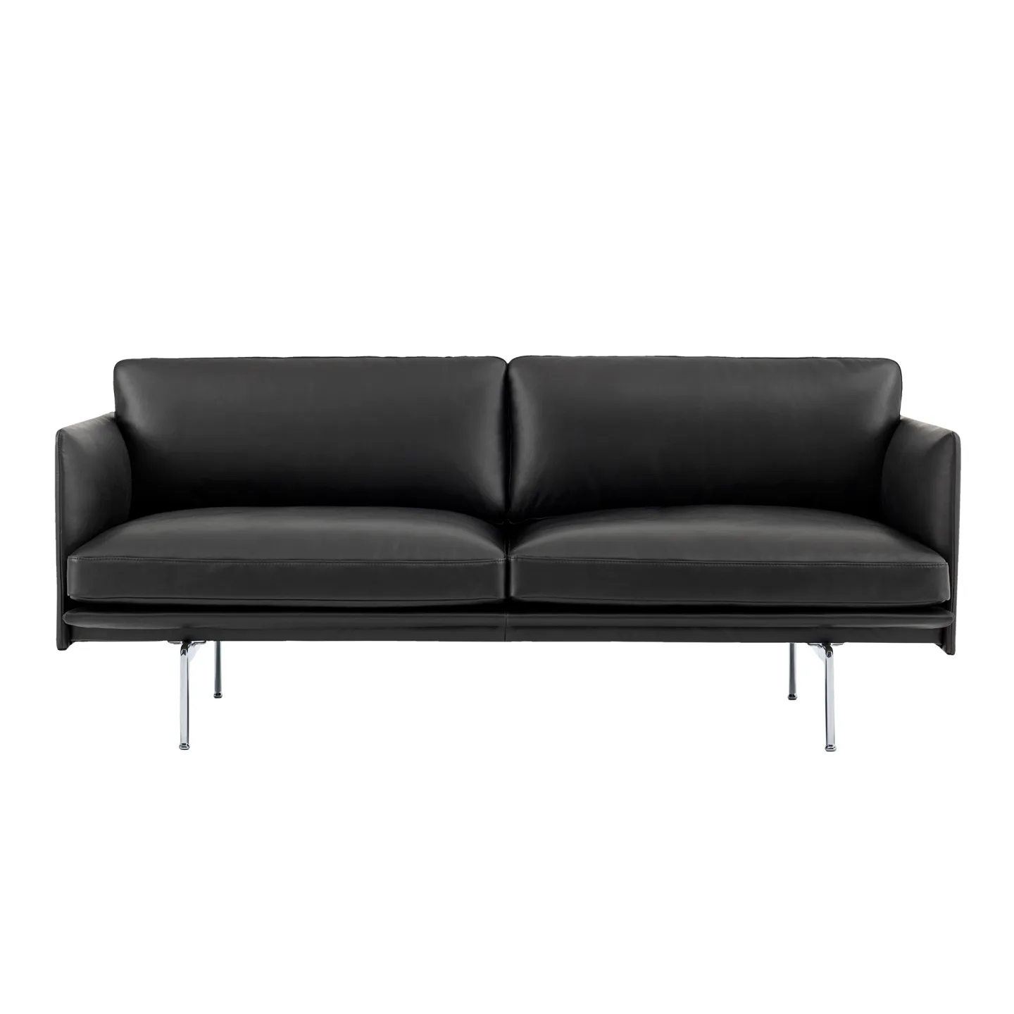 Muuto - Outline 2-Seater / Polished Aluminium Base Refine Leather Cognac - Soffor - Anderssen & Voll - Brun