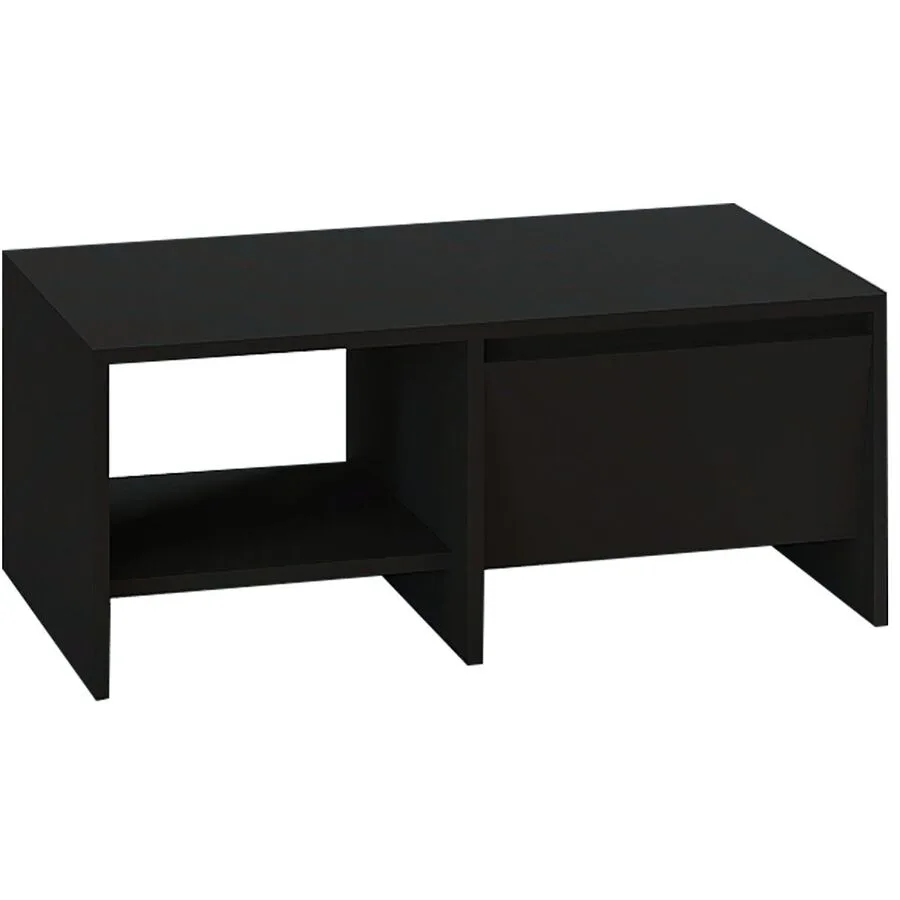 Salontisch Georis Schwarz 100% Melaminbeschichtete Kiefer B 90 T 45 cm