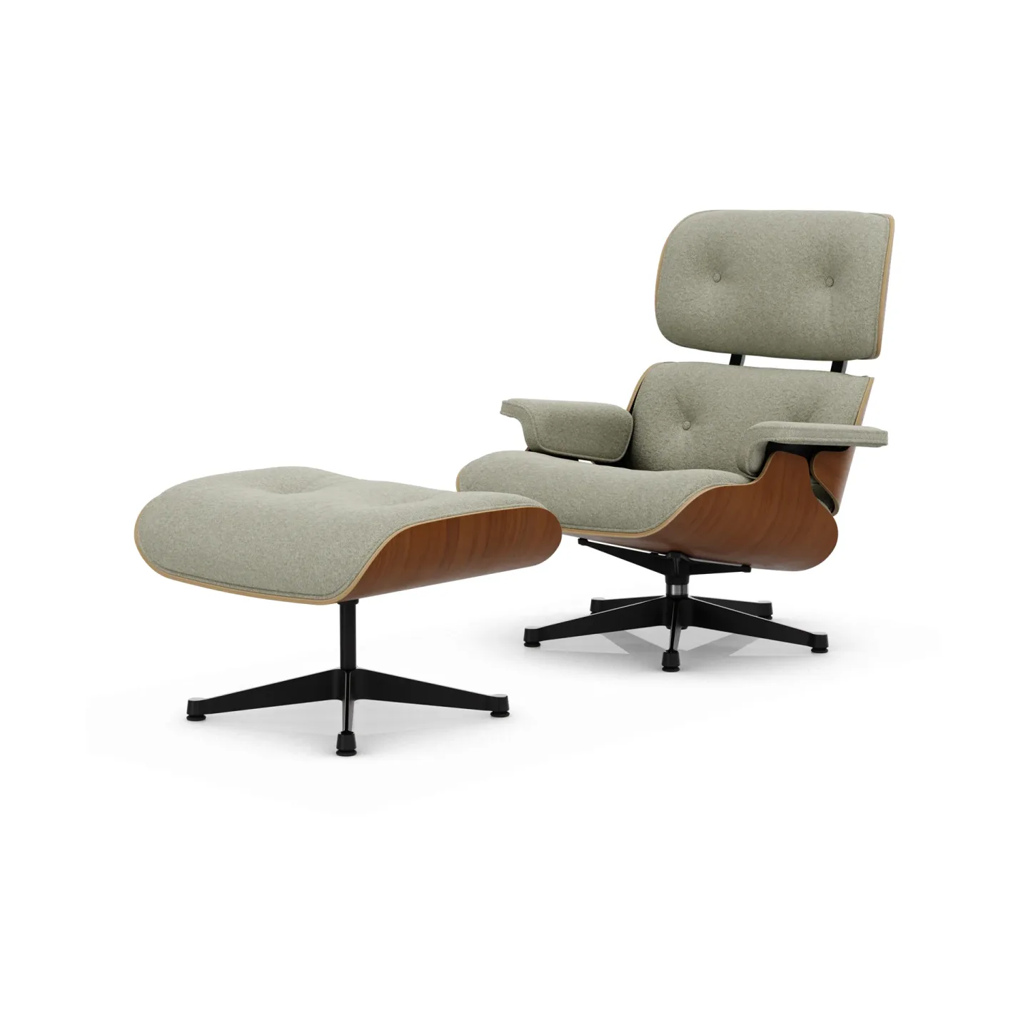 Vitra Eames Lounge Chair & Ottoman new dimensions 03 Cream-sand-31 walnut natural-pol. steel-black
