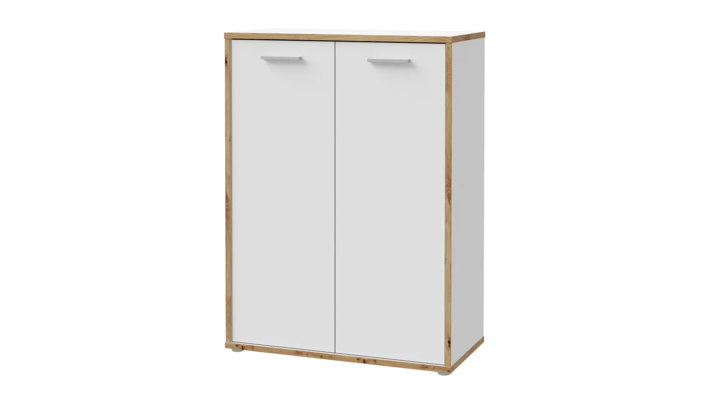 Kommode weiß - Artisan Eiche 85 x 115 cm 2-türig - KEFLAVIK