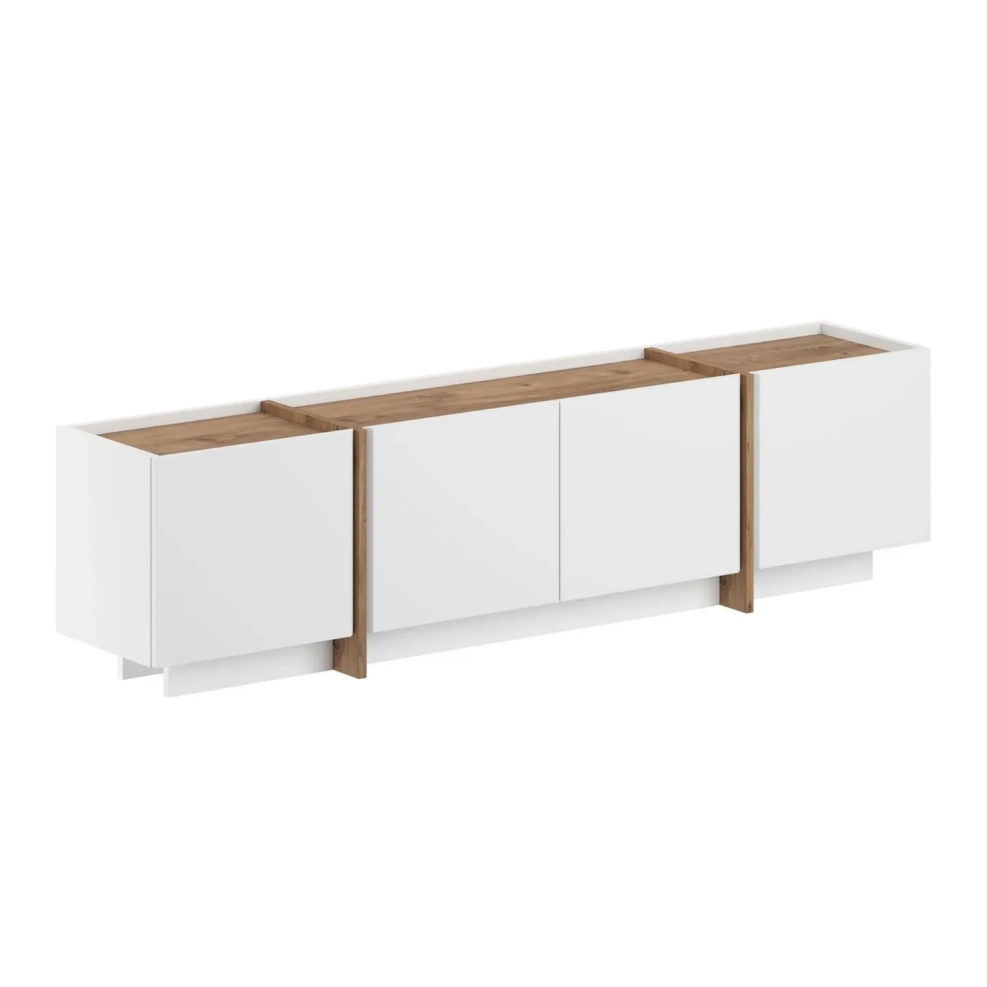 Sylvenn TV-bänk 180 cm - Vitt och Atlantic Pine