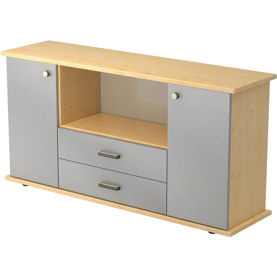 Sideboard Office Silber, Braun Holzwerkstoff B 166.1 H 84 cm