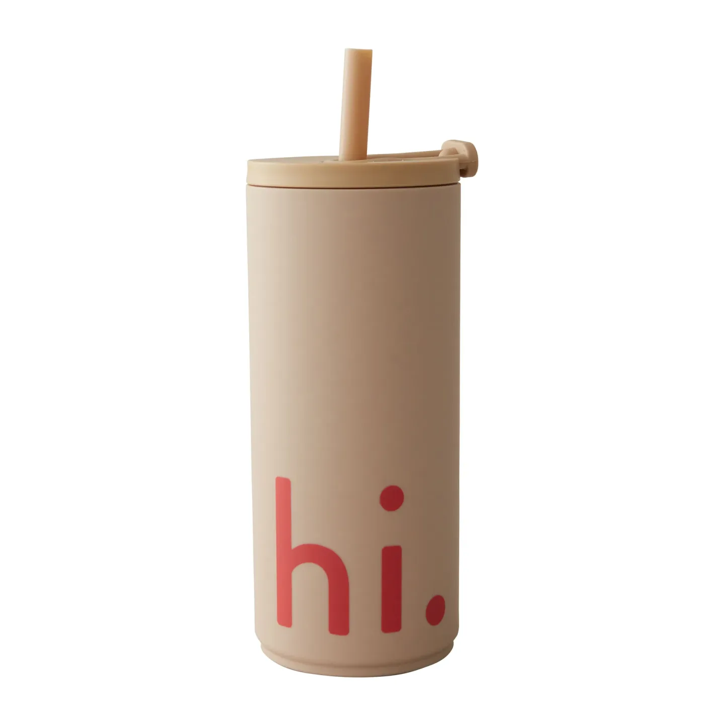 Design Letters Travel Life Thermosbecher mit Strohhalm 50cl Hi-beige