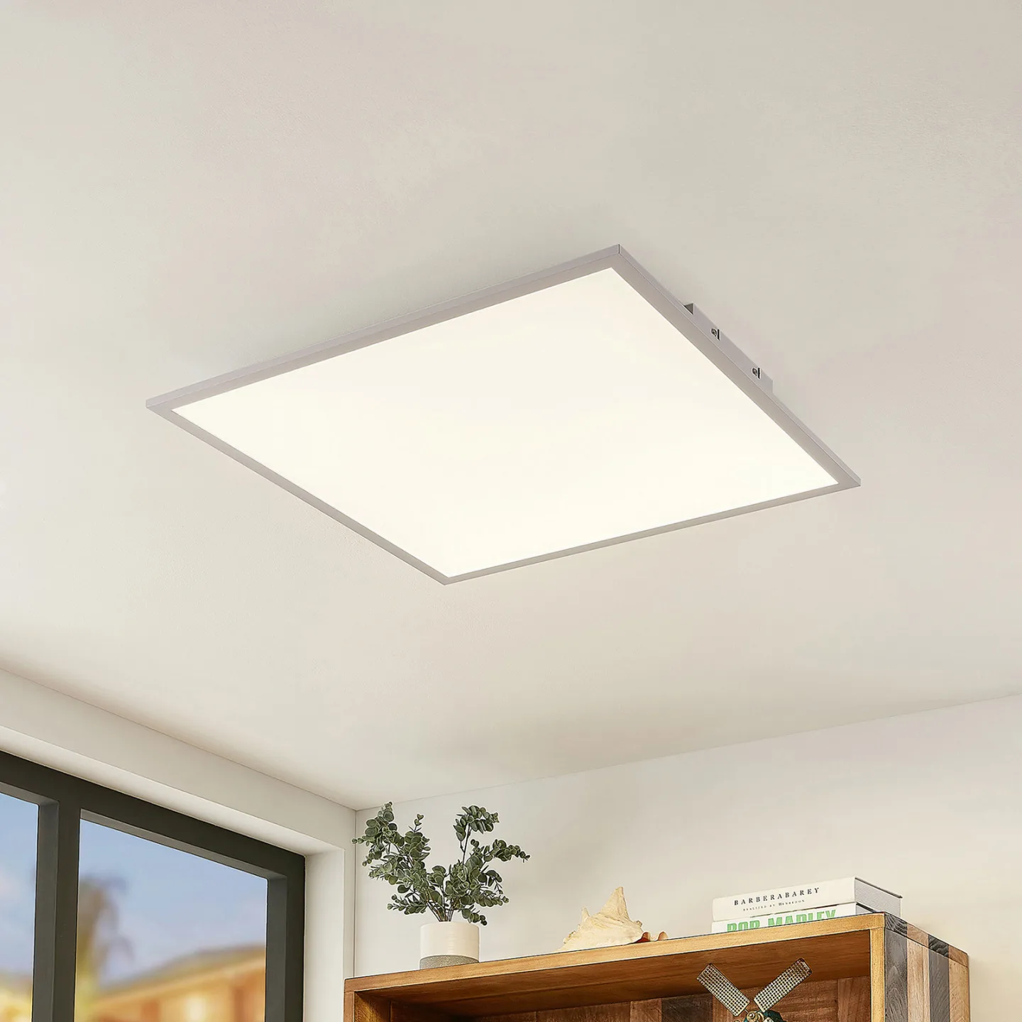 Lindby LED-Panel Luay, 60 x 60 cm, CCT, Remote, dimmbar - Küche - Modern - Kunststoff - Eckig