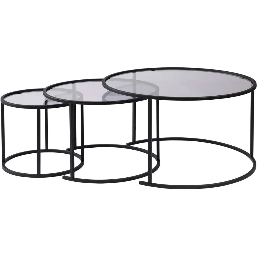 Georis dunkelgrau/transparent Glas/Metall B 80 H 43 cm