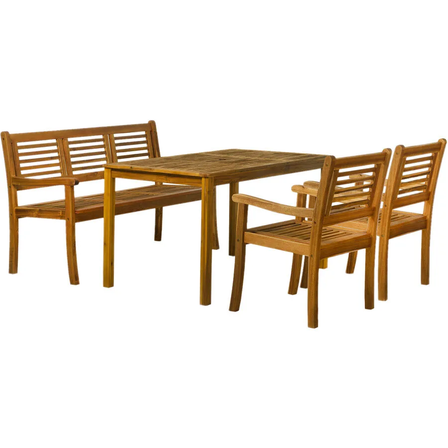 Gartenmöbel-Set Amadu natur Akazie B 135 T 80 H 74 cm