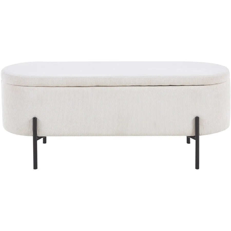 Bank Lily Beige Stoff 110 cm 44 cm