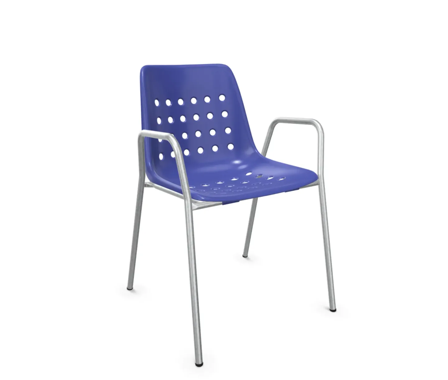 Schaffner Schalen-Stuhl Bermuda mit Armlehne Feuerverzinkt Blau | Schubiger Möbel