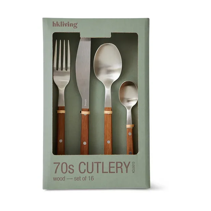 HKliving 70's Besteckset 16-teilig Holz