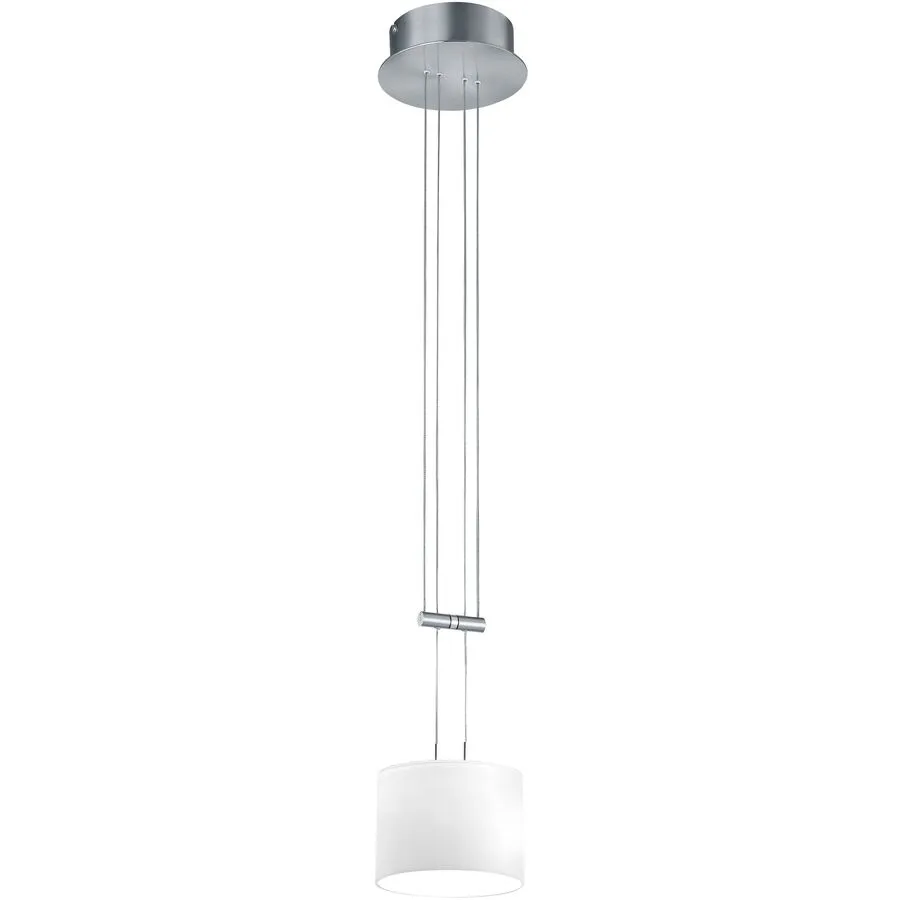 Designer-Pendellampe Bankamp Grazia Nickel matt 1-flammig dimmbar D 16 cm - Farbe: Nickel matt mit Chrom abgesetzt - LED - Lichtfarbe: Extra warmweiss