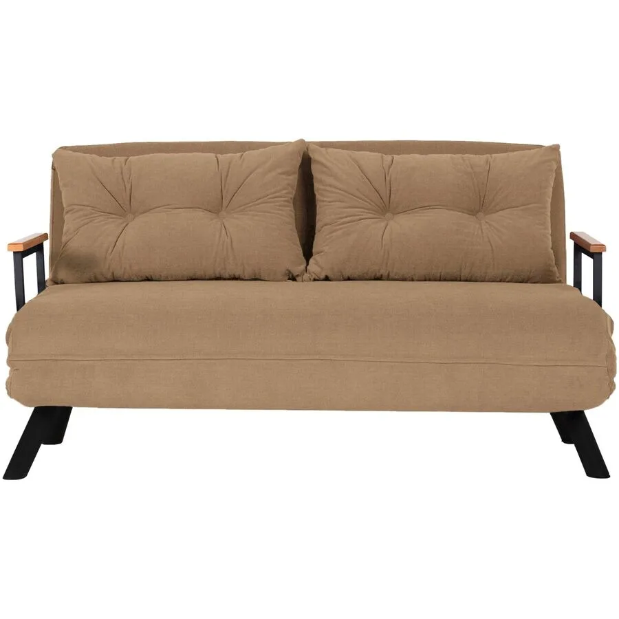 Bettsofa Foldbar hellbraun Polyester B 133 T 50 cm