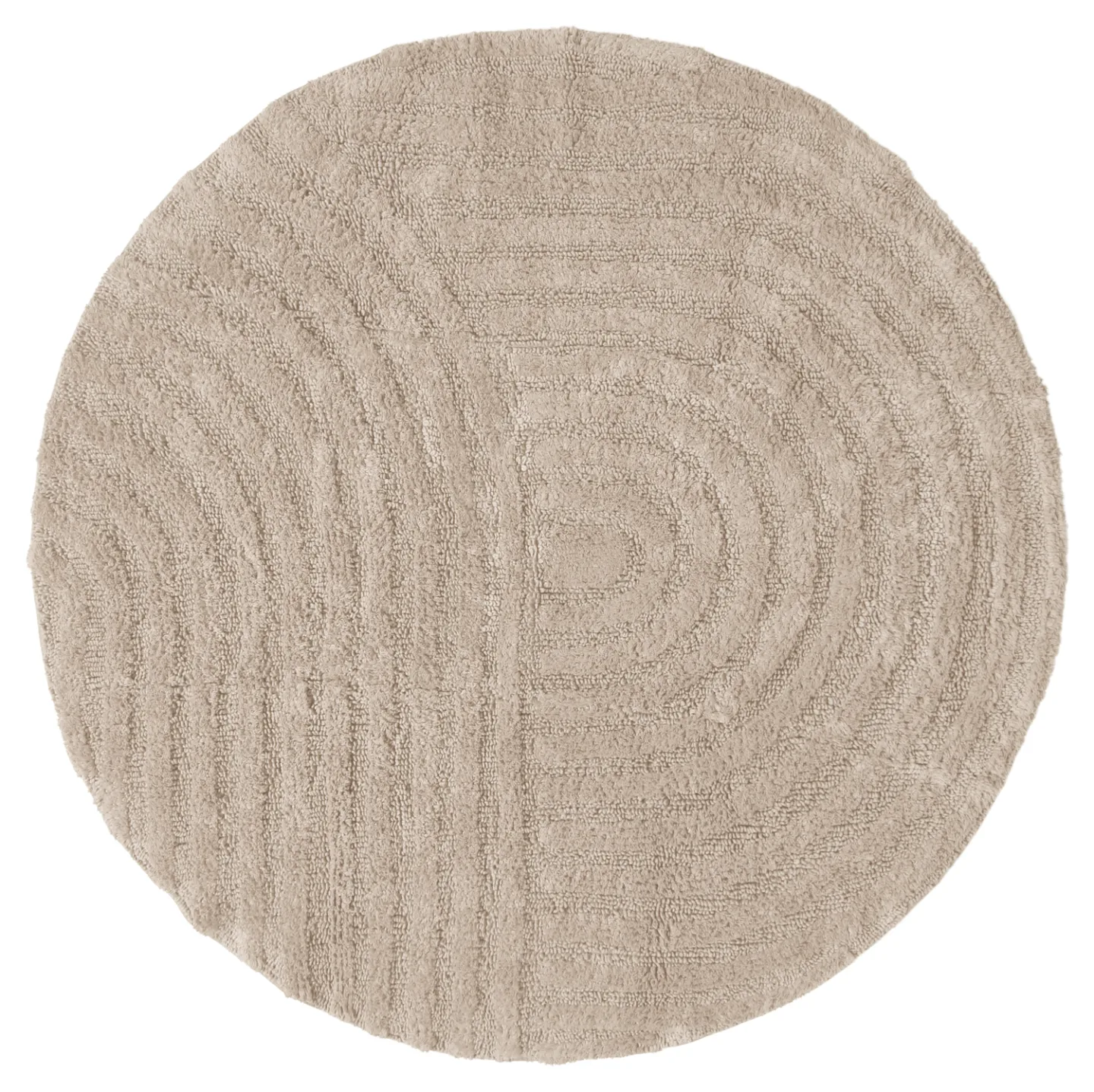 Rund baderomsmatte - Embla (beige) (Størrelse: Ø 120 cm)