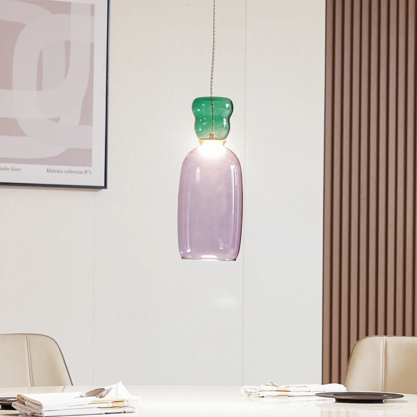 Fay LED Pendelleuchte Purple/Green - Lucande - Esszimmer - Junges Wohnen - Glas - Mehrflammig