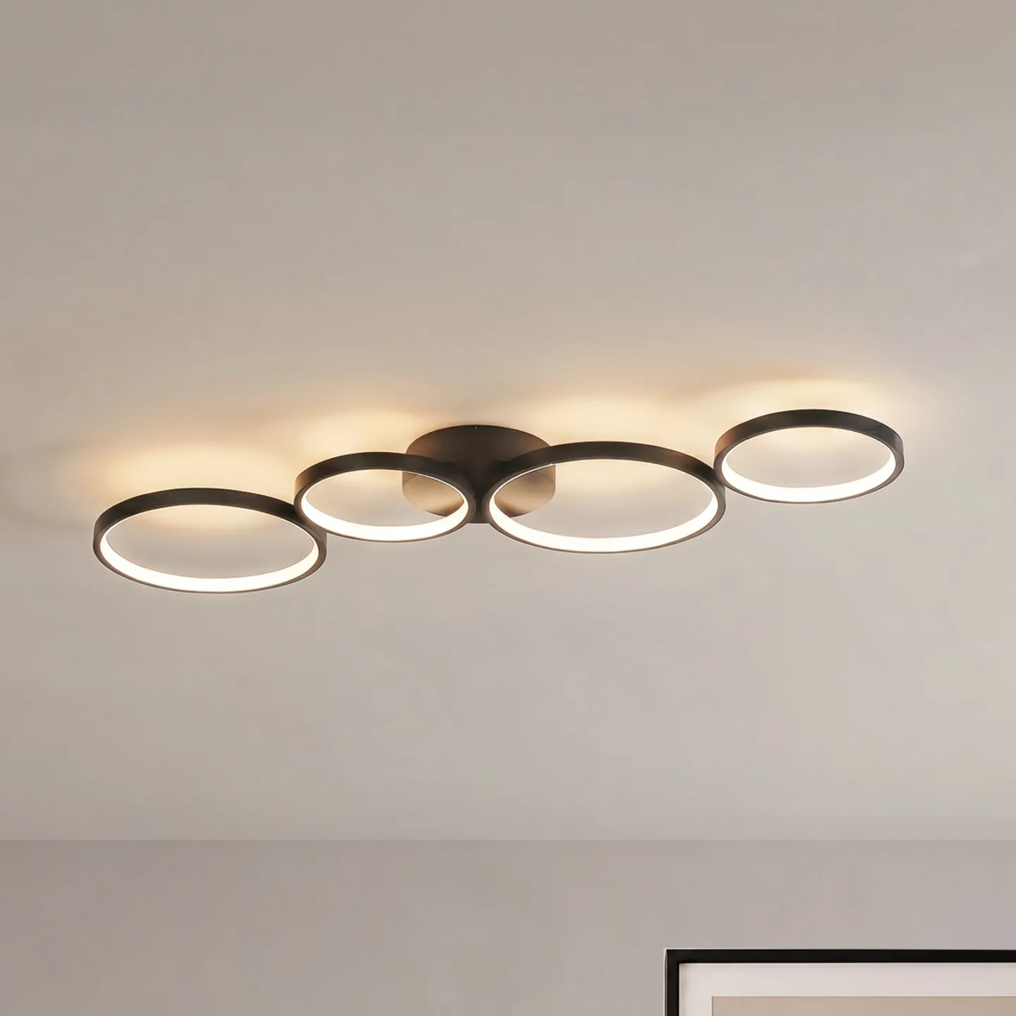 Evengeline LED Deckenleuchte Black - Lindby - Wohnzimmer - Modern - Metall - Mehrflammig