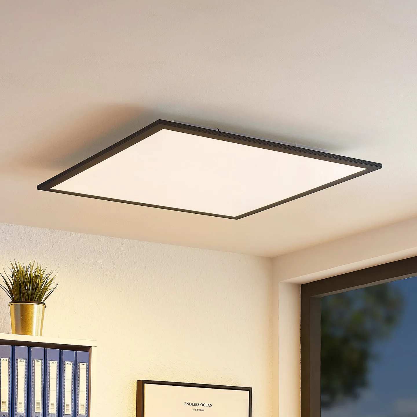 Nelios Plafond LED 2700-6500k 62x62 Black - Lindby - Kök - Modern - Plast - Vinklad