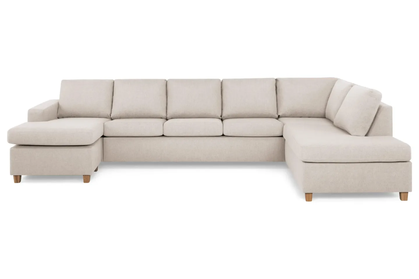 Crazy 5-sits Högervänd U-formad X-Large Soffa med Divan och Schäslong i Tyg - Beige