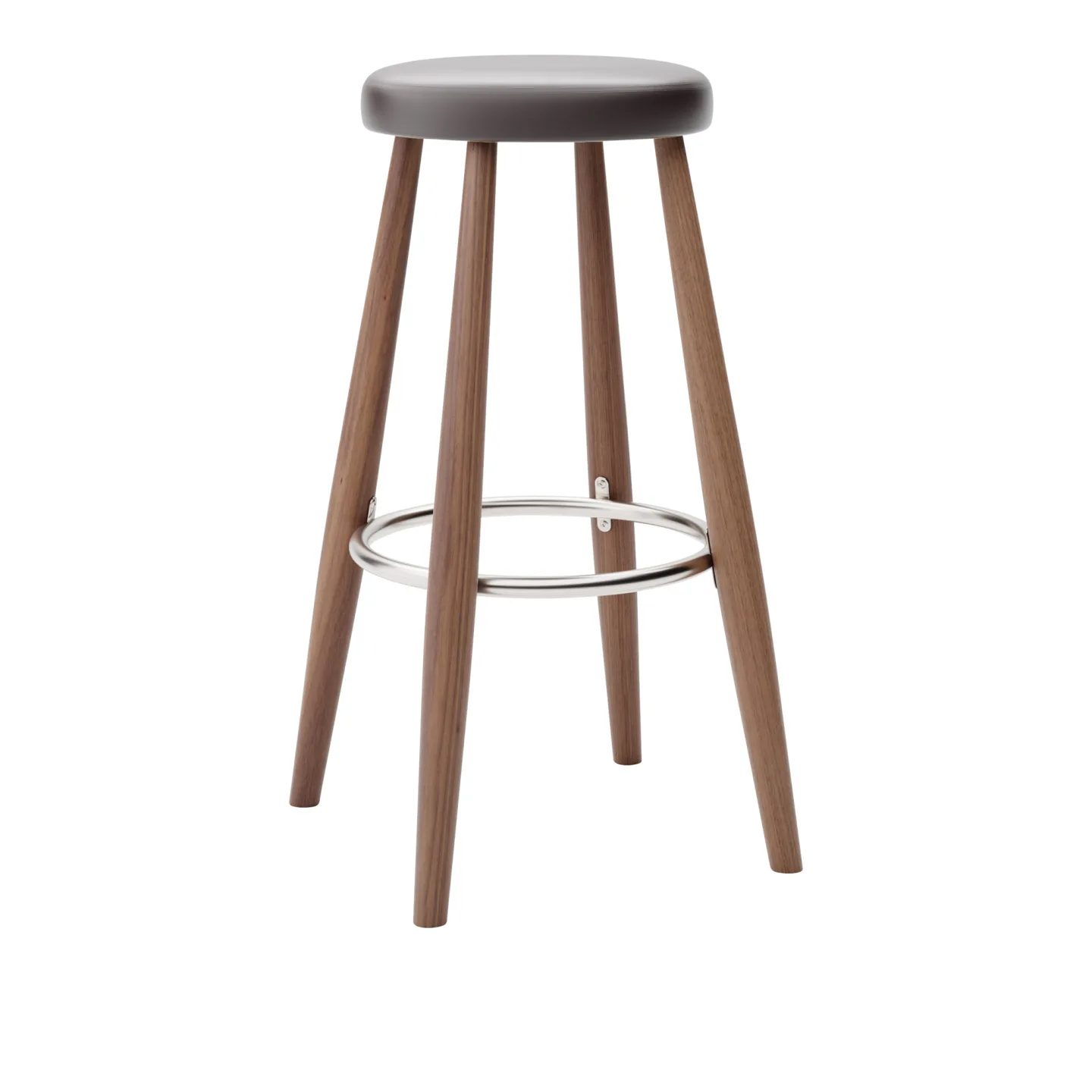 Carl Hansen - CH56 High Stool, Oljad Valnöt, Lädergrupp B Thor - 306 - Barstolar - Hans J. Wegner - Träfärgad - Läder/Metall/Trä