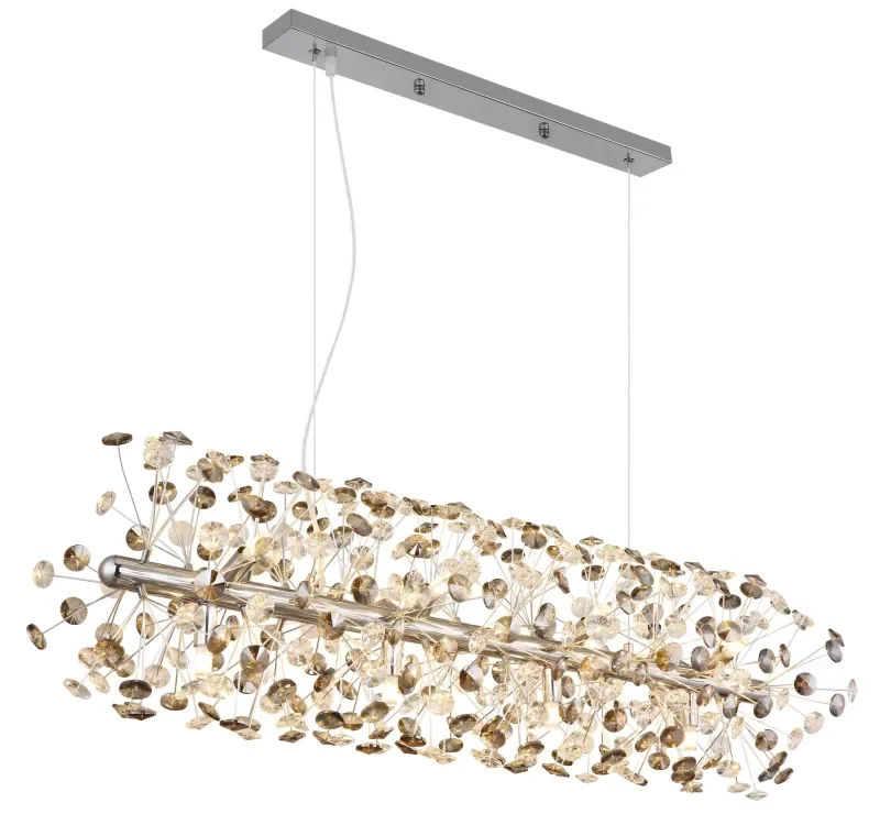 Globo Lighting - Katrina 90cm - Kristallkrona - Rökfärgad