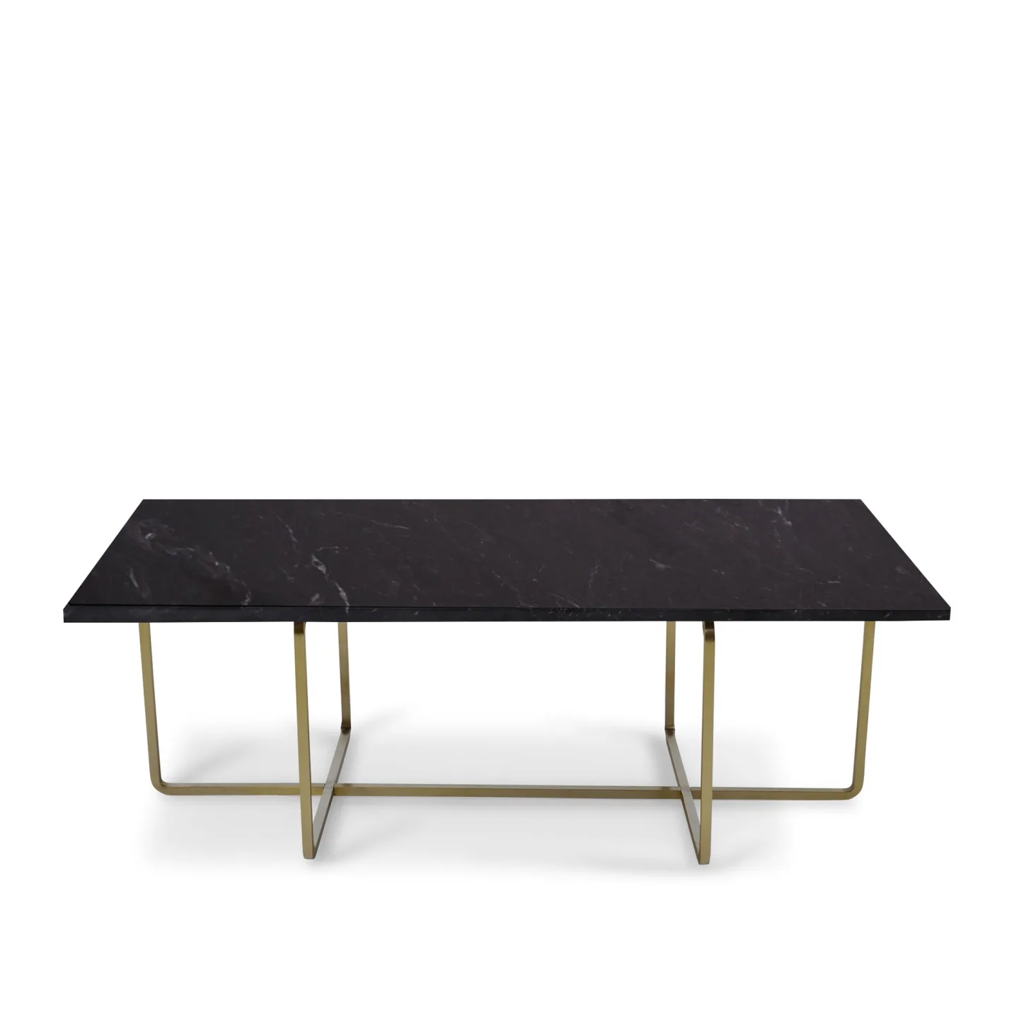 OX Denmarq - Ninety Table High, Brass Frame, Top: Black Marble - Soffbord - Dennis Marquart - Svart - Metall/Trä