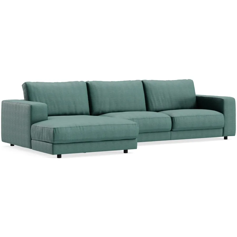 Ecksofa Ava Links Bezug: 88% Polyester, 12% Polyacryl green B 320 T 170 cm - Möbel Konfigurator: Traummöbel individuell zusammenstellen