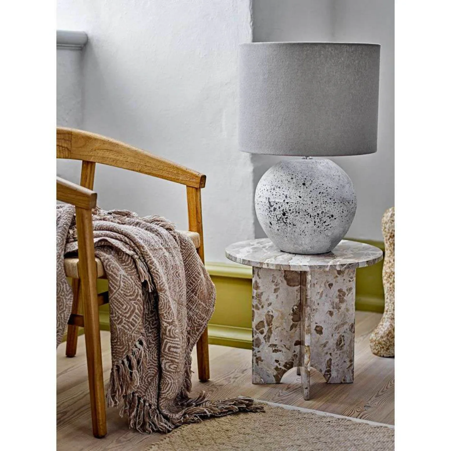 Isedora Tischleuchte Nature - Bloomingville - Wohnzimmer - Stoff / Textil