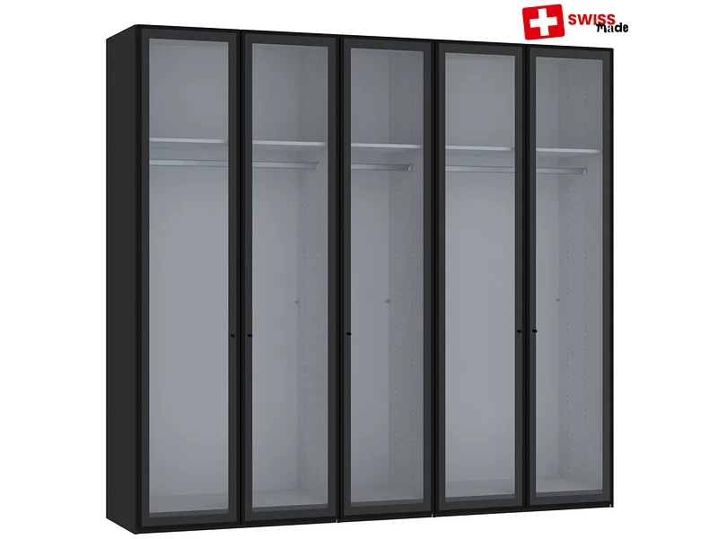 Drehtürenschrank EVOLUTION anthrazitschwarz 5 Türen