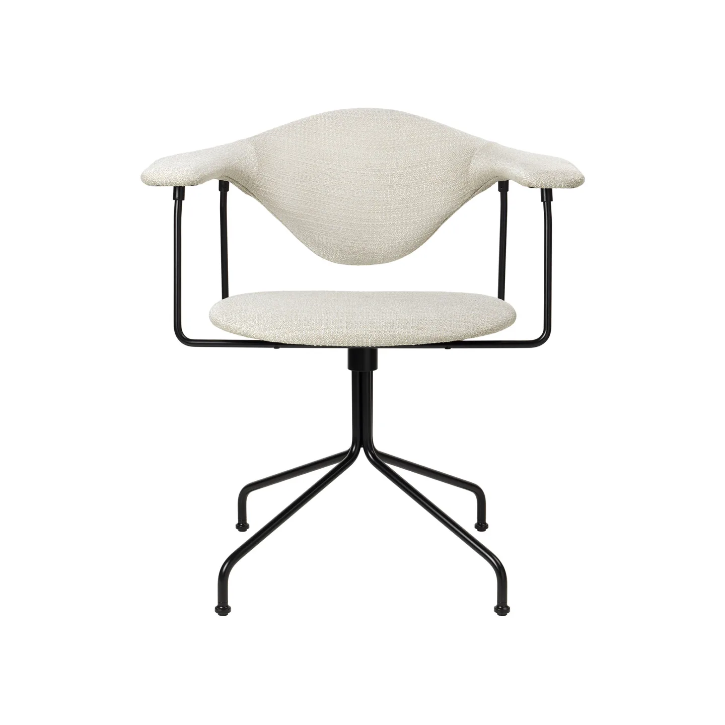 Gubi - Masculo Meeting Chair - Fully Upholstered, Swivel base, PG. B Dedar, Eero Special FR 106 - Kontorsstolar - GamFratesi - Beige,Svart - Textilmaterial