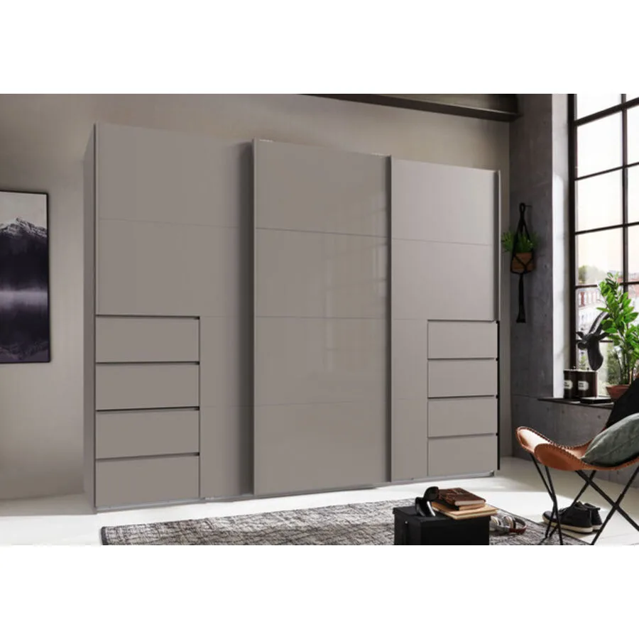 Kleiderschrank Cathy SAHARAGRAU + GLAS SAHARAGRAU Mischholz B 270 cm