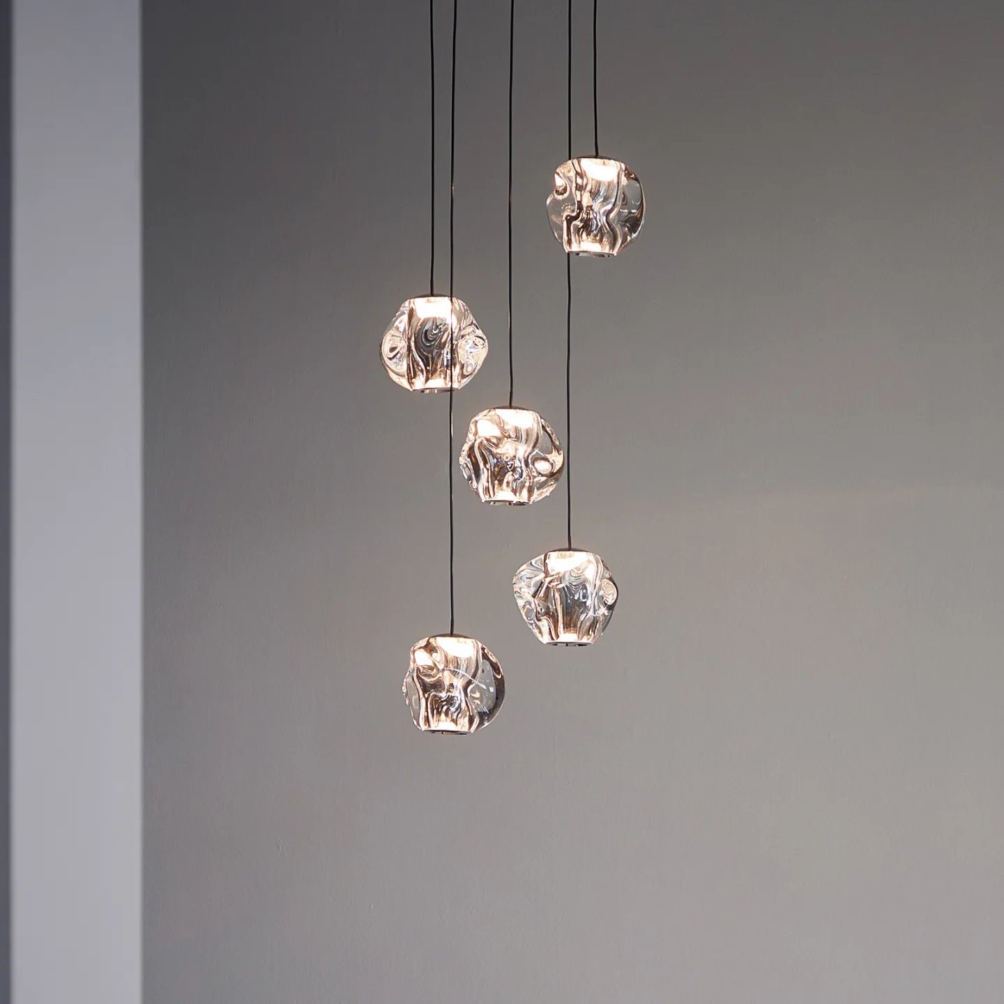 Ice Ball 5 Pendel Transparent - Loom Design - Stue - Moderne - Metal - Kugle